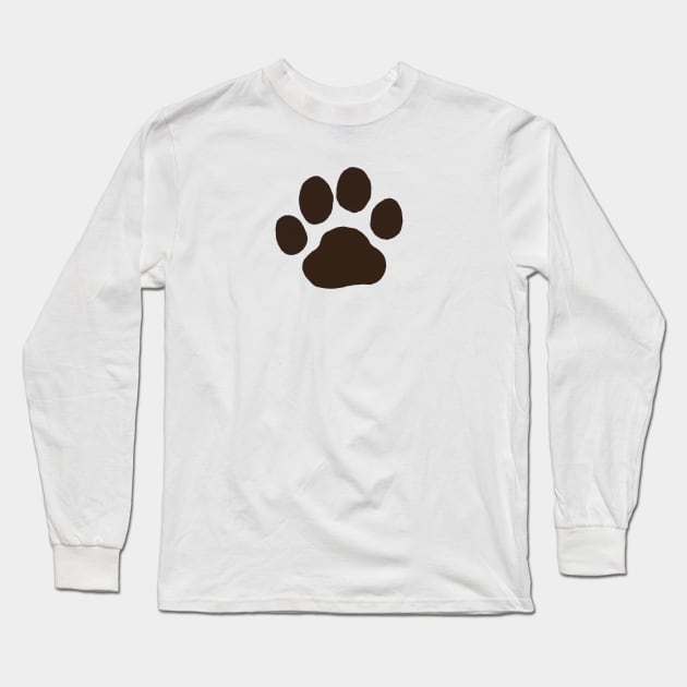 Dog Paw Print Long Sleeve T-Shirt by Coffee Squirrel